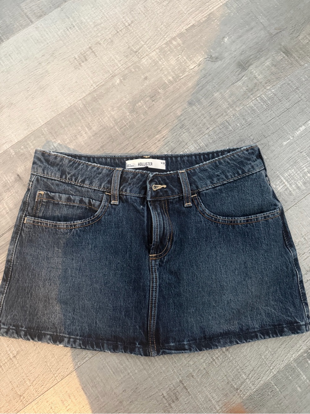 Hollister Navy Blue Denim Mini Skirt